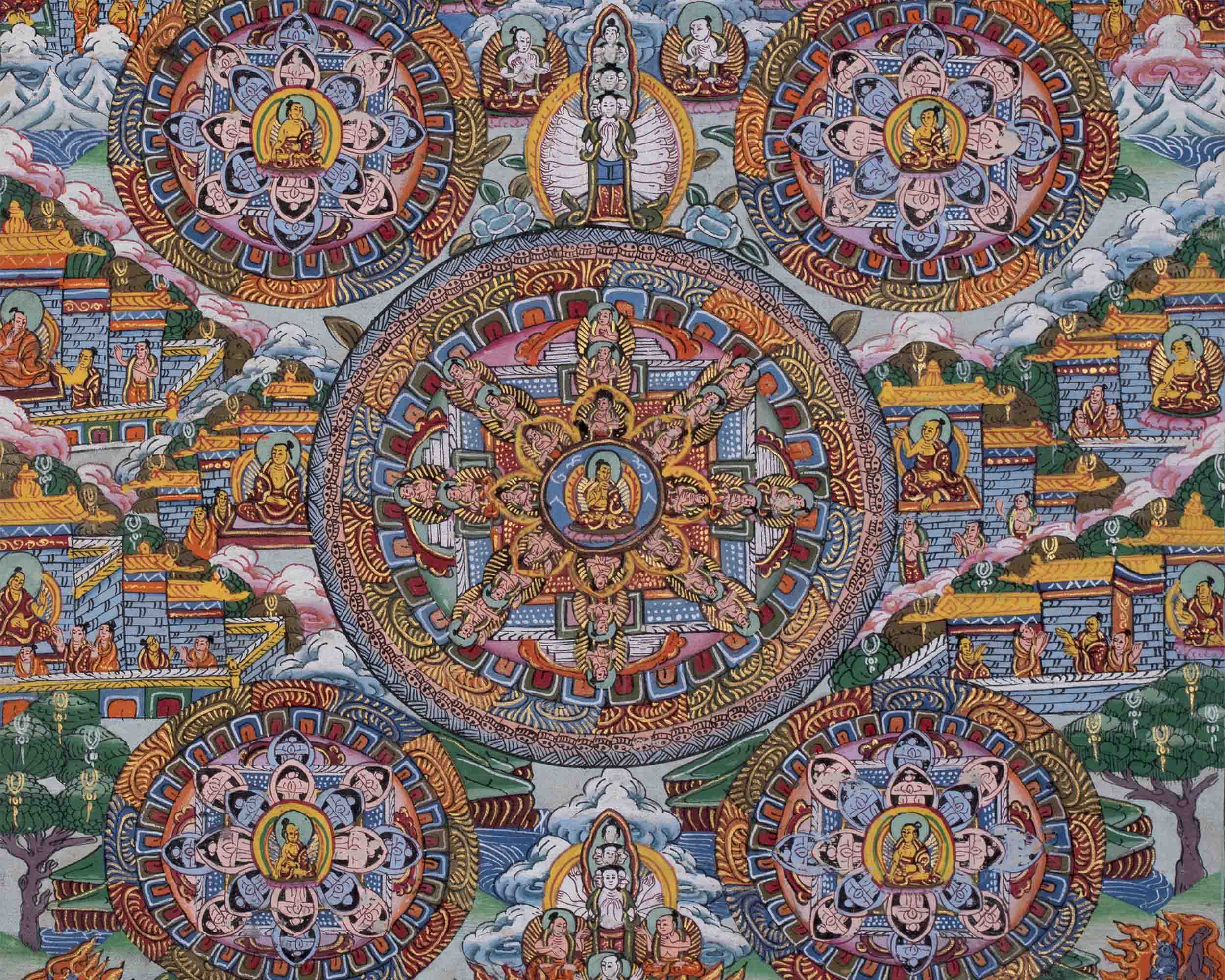 Buddha Mandala Thangka | Tibetan Wall Decoration Painting |