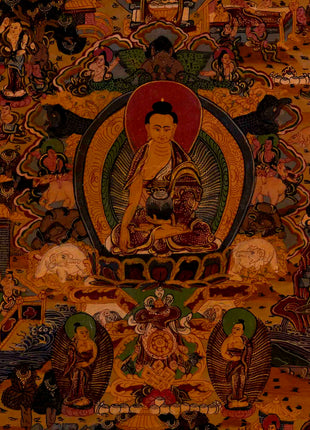 Oil Varnished Buddha life Story | Wall Decoration Painting