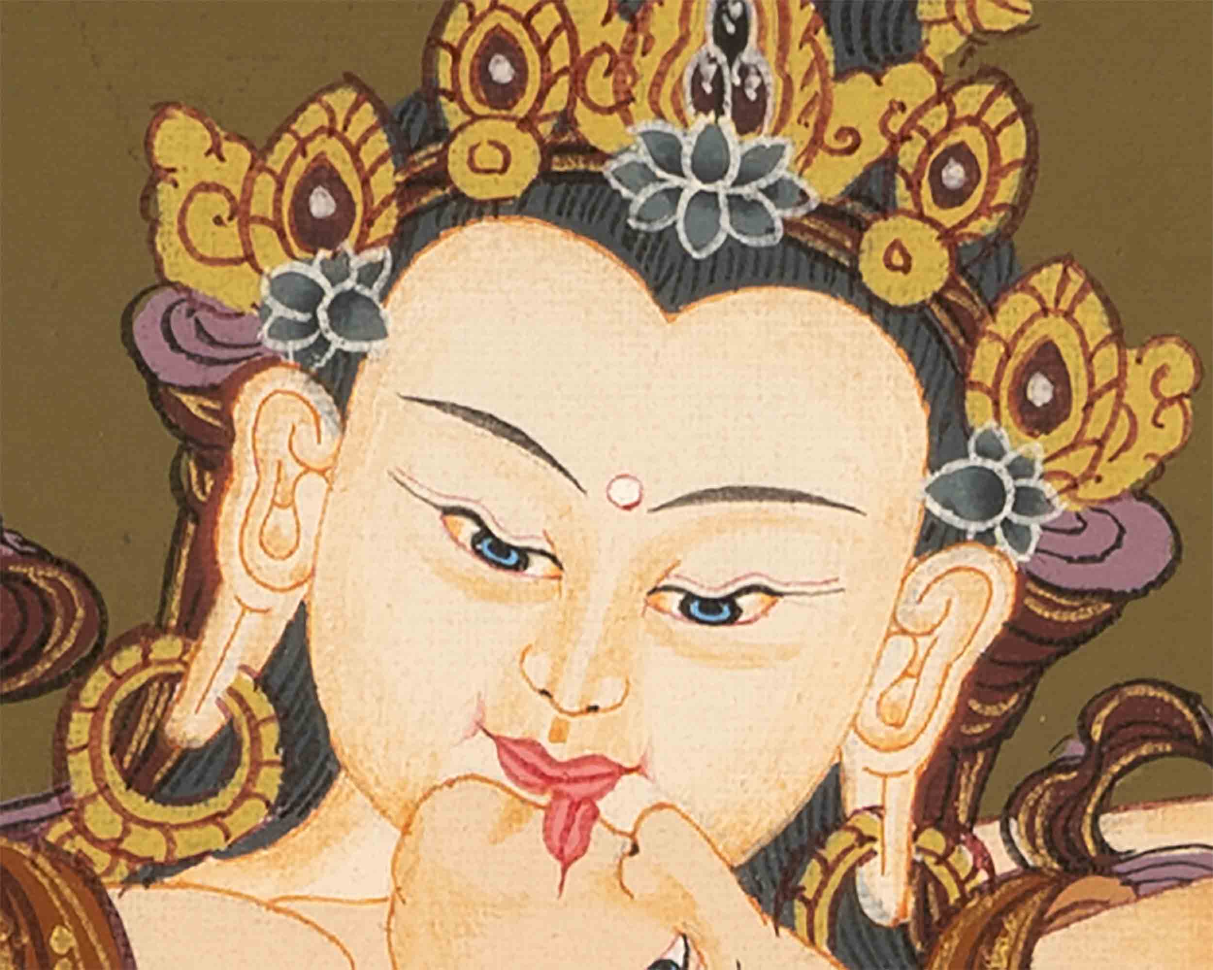 Vajrasattva Thangka | Religious Wall Decoration