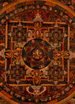 Bodhisattva Mandala Thangka | Traditional Tibetan Artwork | Wall Decors