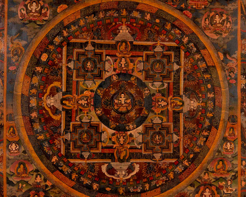 Bodhisattva Mandala Thangka | Traditional Tibetan Artwork | Wall Decors