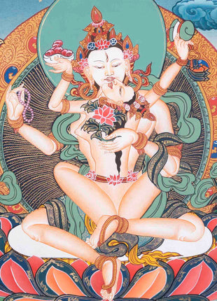 Avalokiteshvara Thangka Painting | Hanging Art For Office , Bedroom , Temple , Monastery or Farmhouse