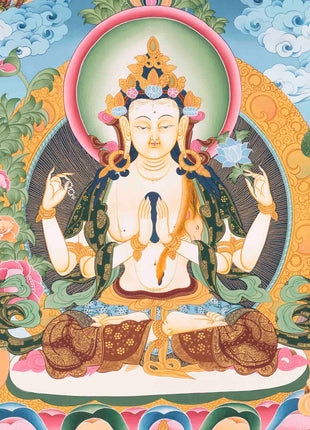 Avalokitesvara Chenresig Thangka | Religious Buddhist Art | Buddhist Gifts