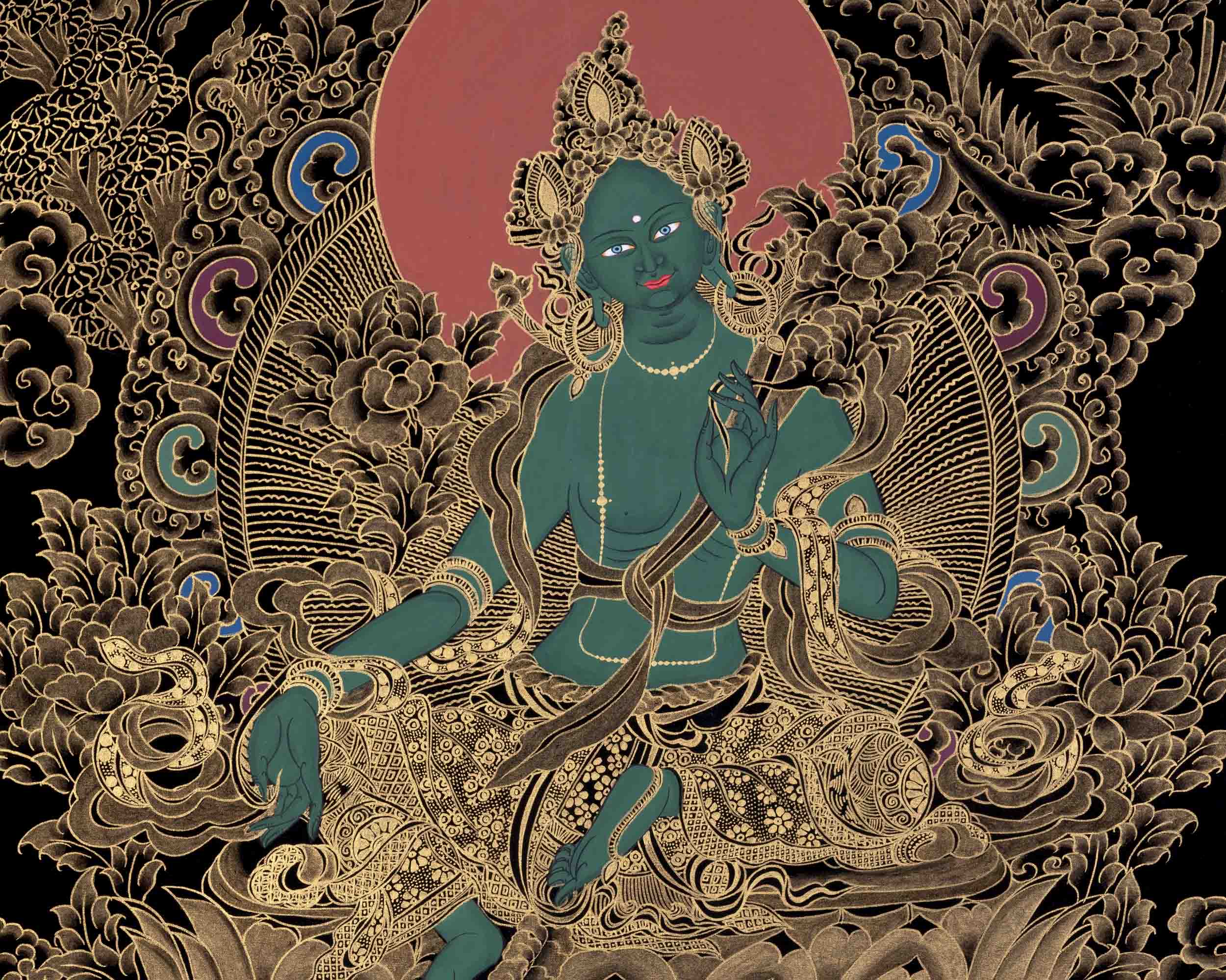 Green Tara Thangka | Mindfulness Meditation Object