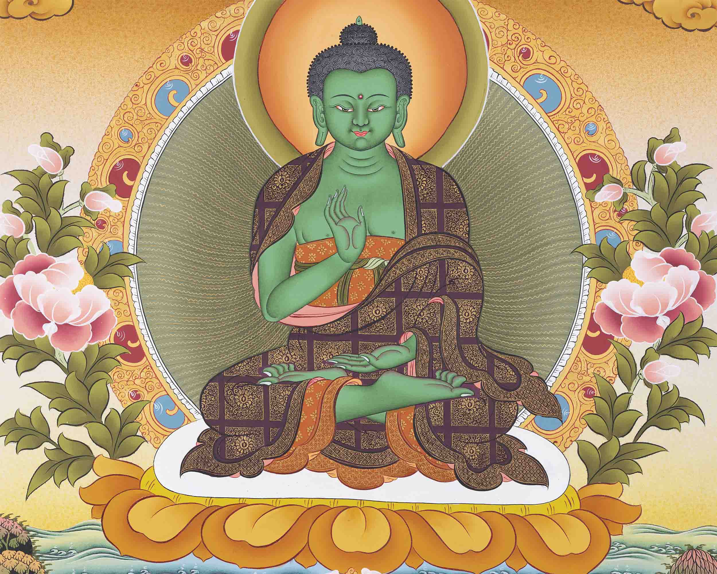 Thangka Of Amoghasiddhi | Traditional Artwork | Buddhist Wall Decors