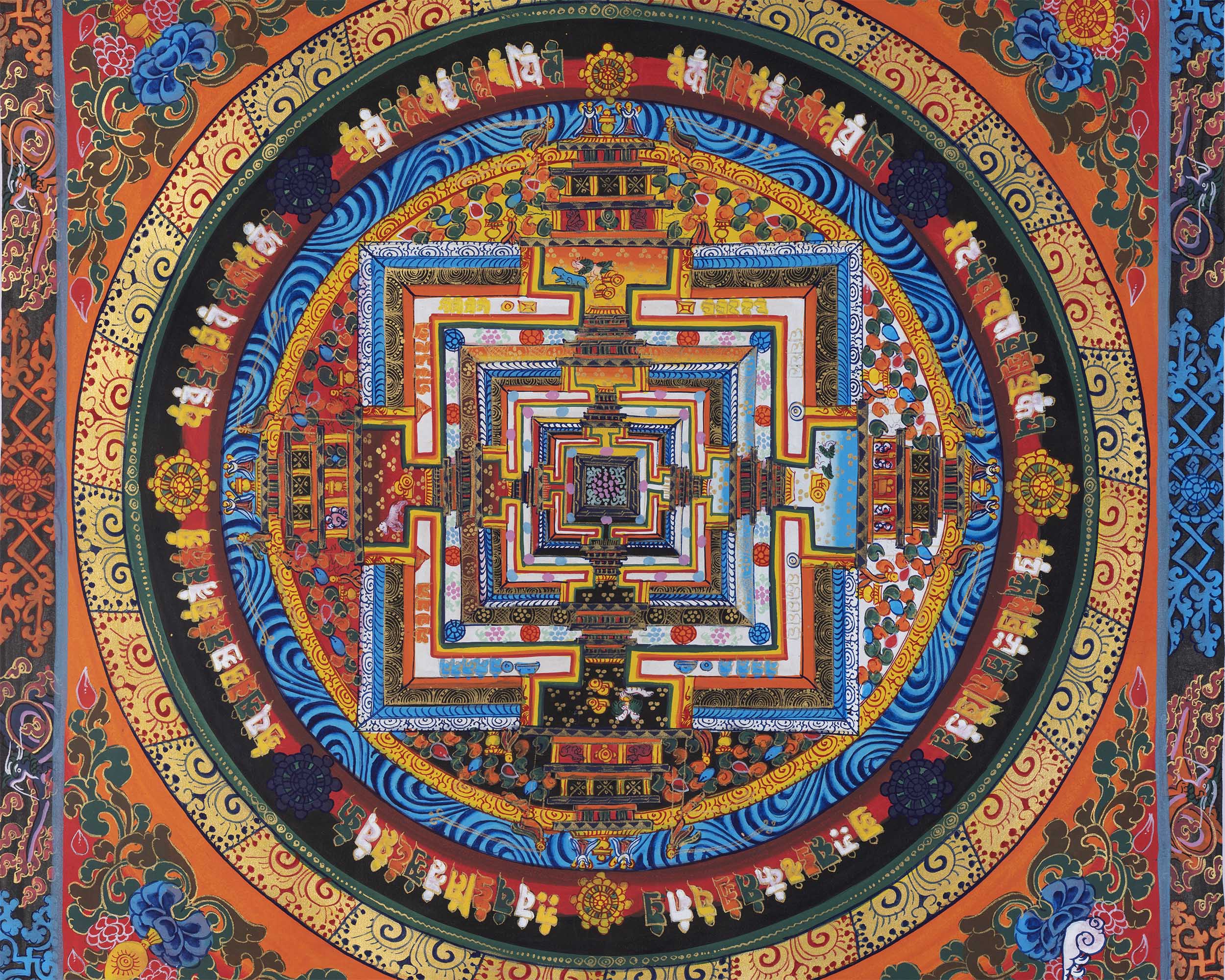 Kalachakra Mandala Thangka | Religious Buddhist Art