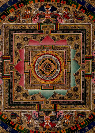 Om Mantra Mandala | Tibetan Traditional Thangka | Wall Decors