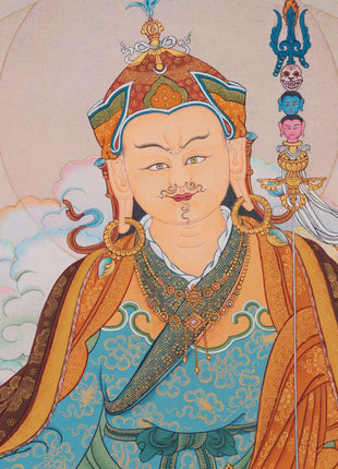 Traditional Tibetan Thangka For Padmasambhava Mantra Practice | Lotus Born Guru Rinpoche Art