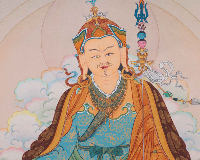 Traditional Tibetan Thangka For Padmasambhava Mantra Practice | Lotus Born Guru Rinpoche Art