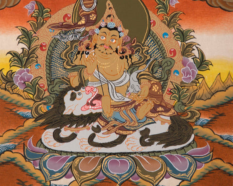 Vaisravana Tibetan Thangka | God Of Wealth | Wall Decors