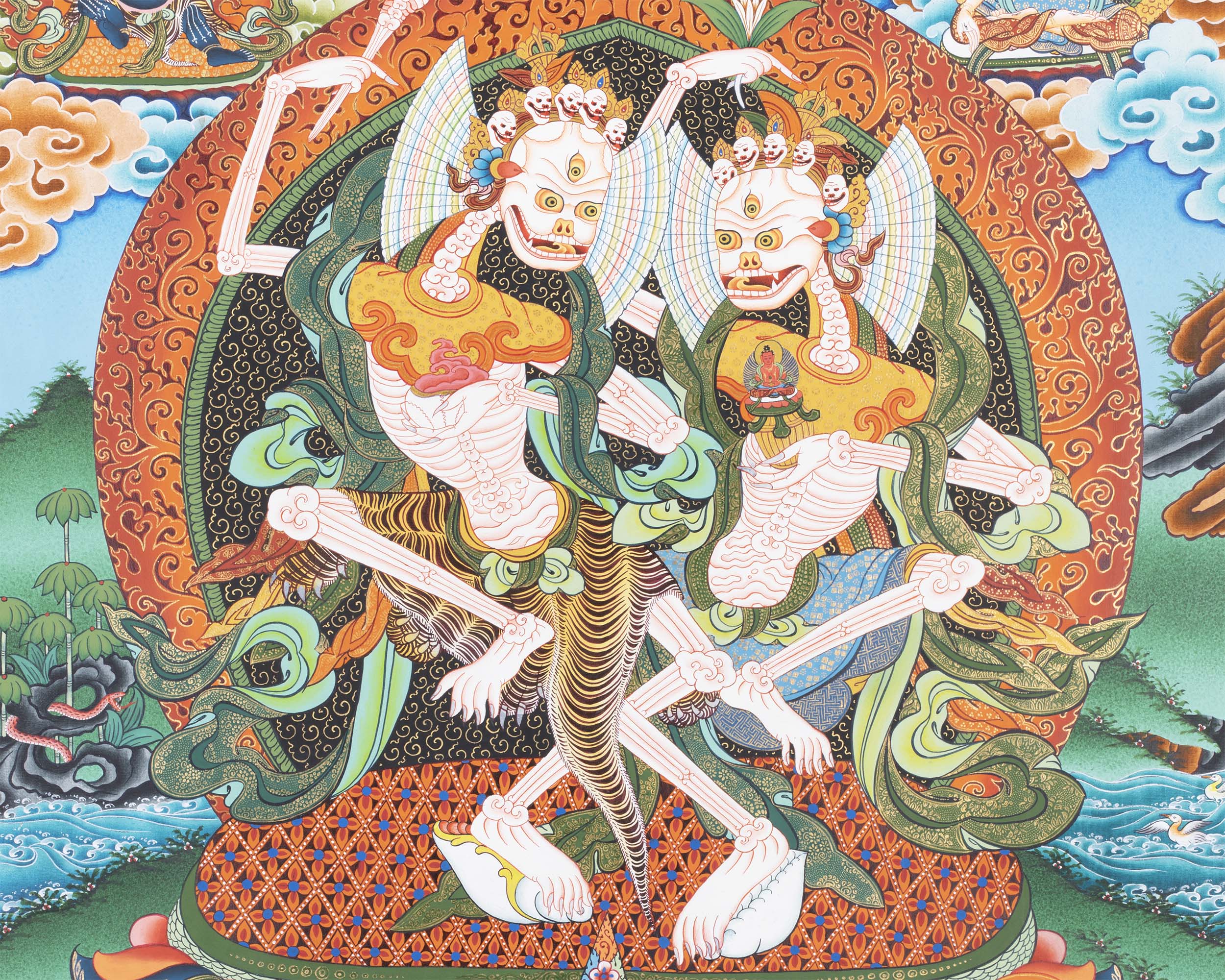 Mahakala Chitipati Print | Religious Handpainted Art