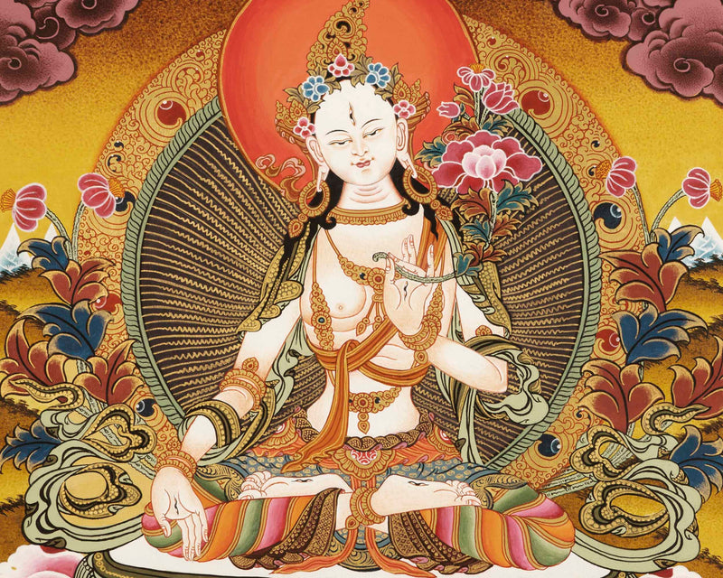 Tibetan White Tara Thangka | Tibetan Wall Decoration Painting