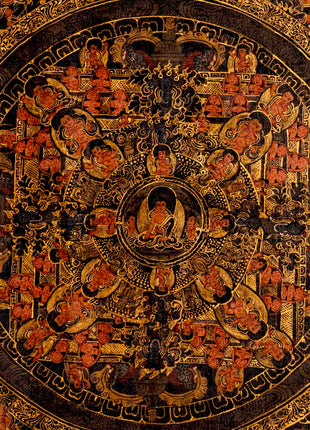 Shakyamuni Buddha Mandala | Traditional Tibetan Thangka | Wall Decors