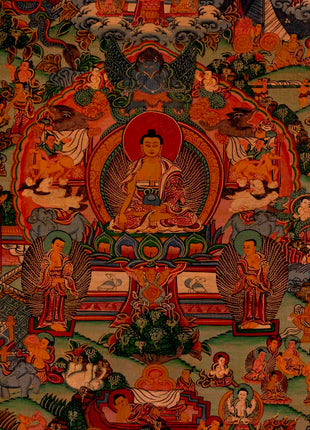 Shakyamuni Budda's Life Story | Oil Varnished Thangka | Wall Decors