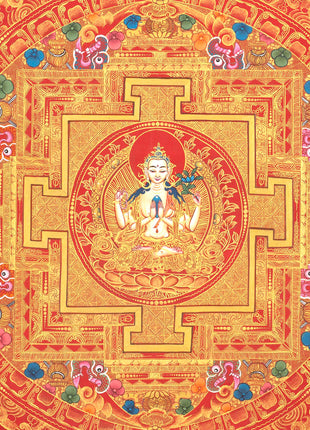 Chenresig Mandala | Traditional Tibetan Thangka | Wall Decors