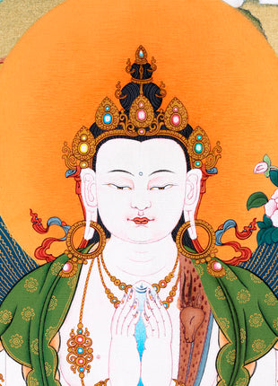 Avalokiteshvara Thangka | Tibetan Bodhisattva Art