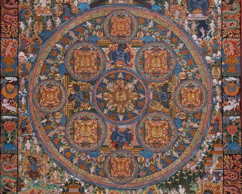 Buddha Mandala Thangka | Rare Genuine Hand Painted Tibetan Thangka