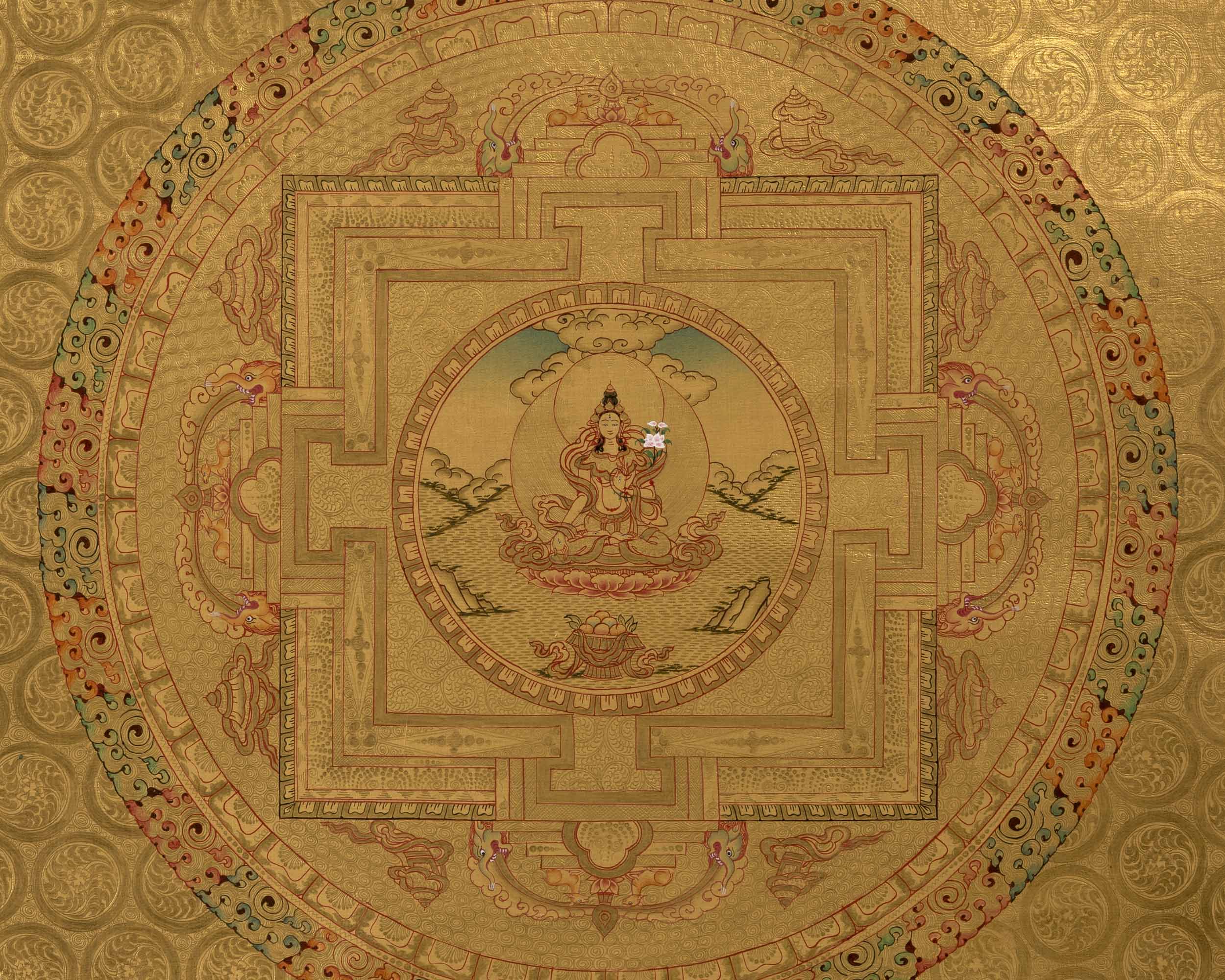 White Tara Mandala Thangka | Wall Decoration Painting