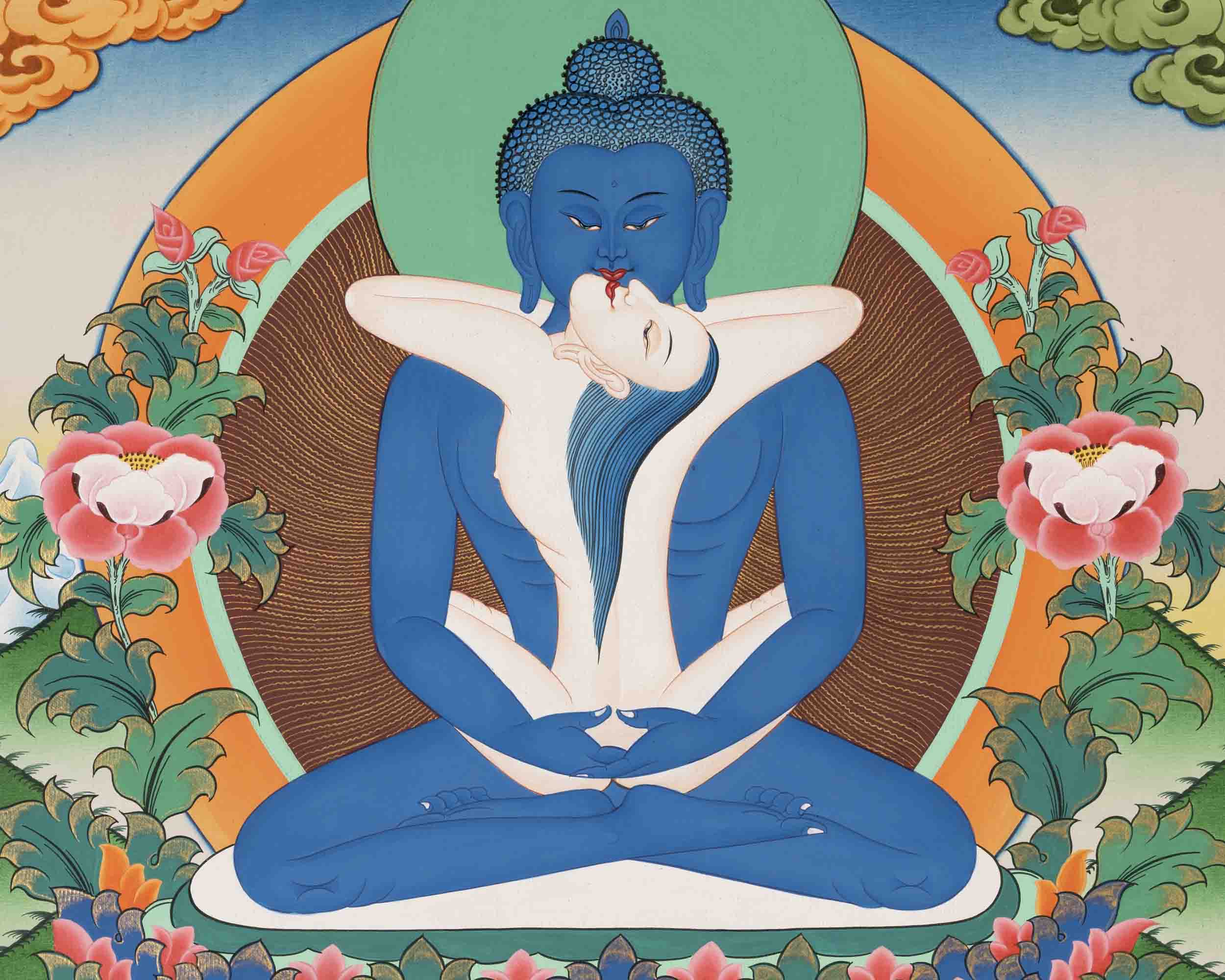 Samantabhadra Thangka | Yab Yum Buddha | Religious Buddhist Paint