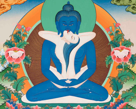 Samantabhadra Thangka | Yab Yum Buddha | Religious Buddhist Paint
