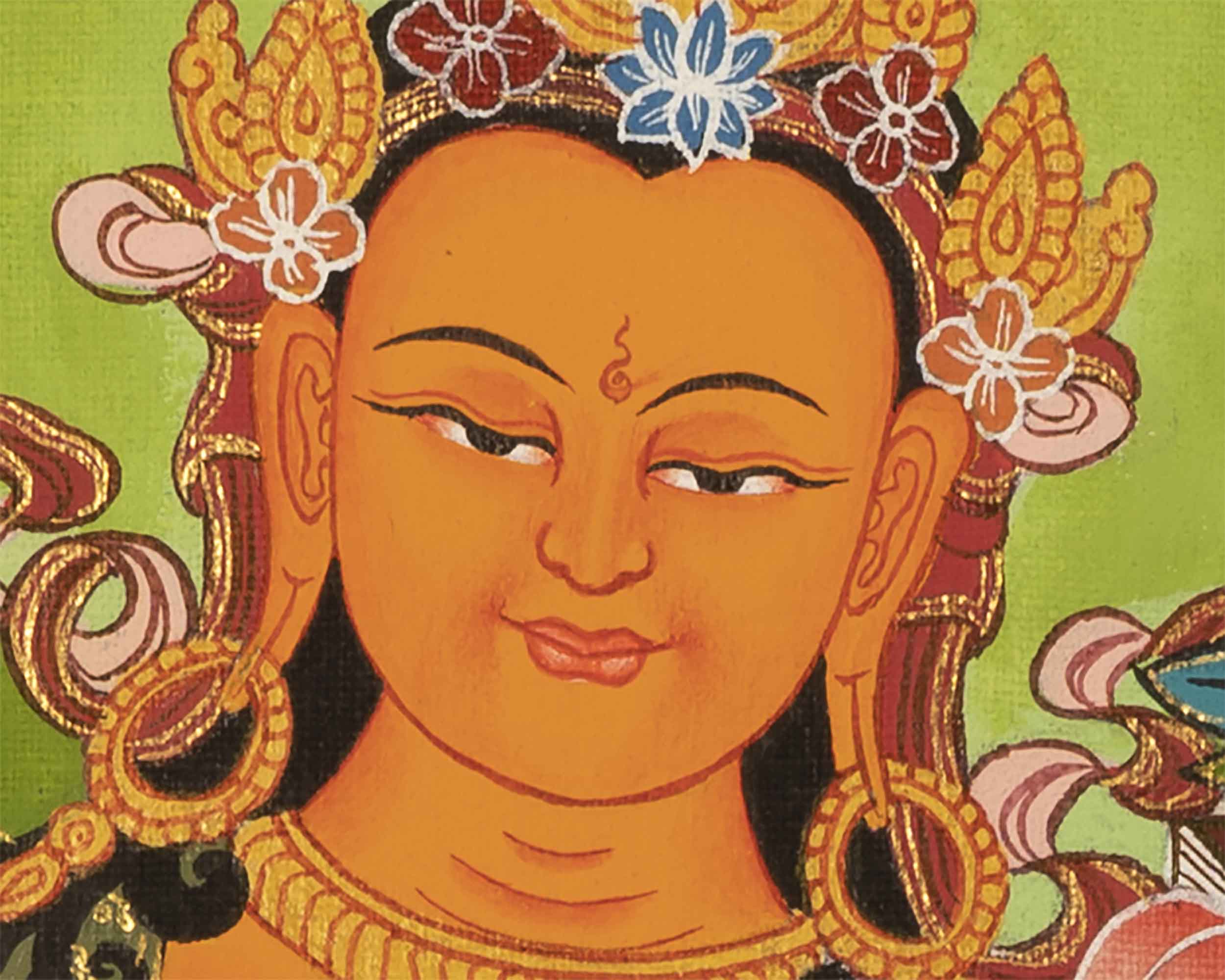 Manjushree Bodhisattva Thangka | Tibetan Wall Decor