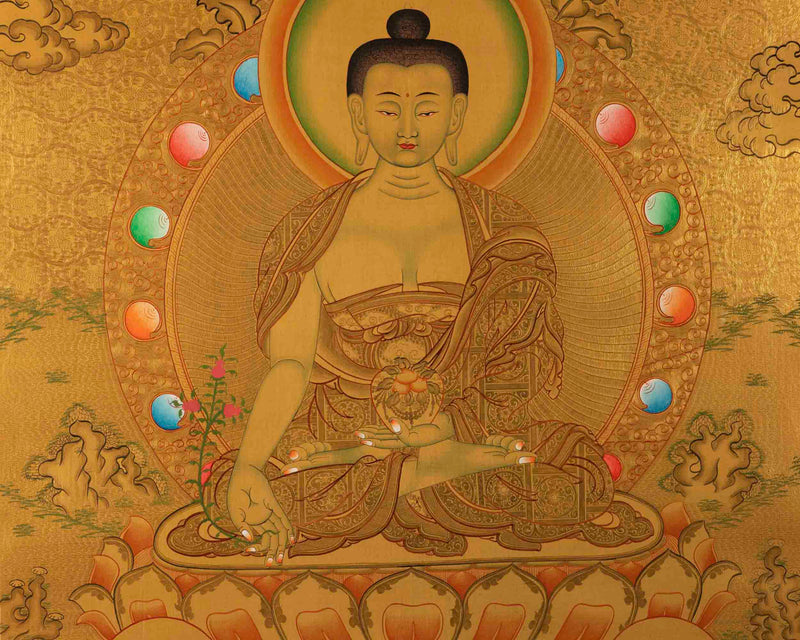 Healing Buddha Thangka | Bhaisajyaguru Thangka | Wall Hanging Decors
