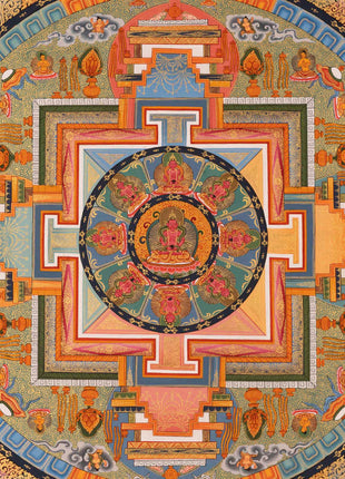 Amitayus Buddha Mandala Thangka | Long Life Granting Deity