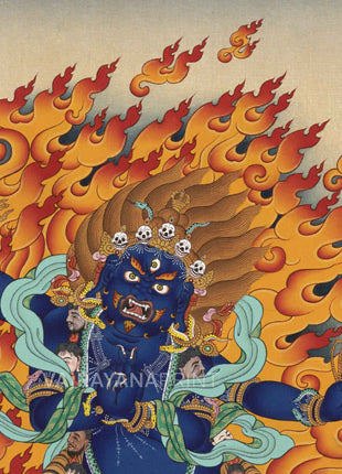 Vajrapani Buddha Thangka Print For Mindfulness | Giclee Print As Living Room Decor