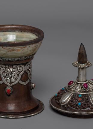 Marble Jade Bowl | Offering Bowl | Ritual Objects