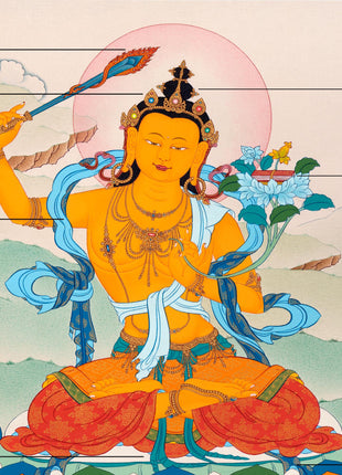 Manjushri Thangka Art | Traditional Karma Gadri Style