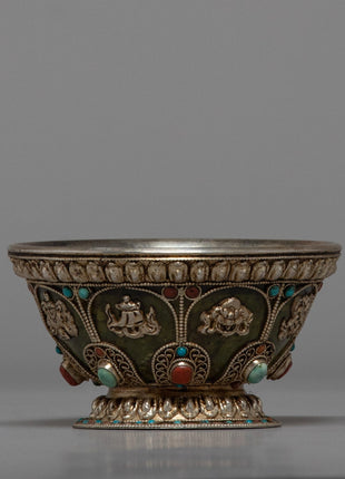 Buddhist Offering Bowl | Nepal Crafts | Religious Home Decor
