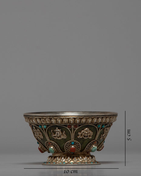 Buddhist Offering Bowl | Nepal Crafts | Religious Home Decor