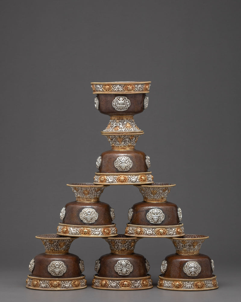 Ritual Offering bowls | Set of Seven Bowls | Tibetan Tings Set
