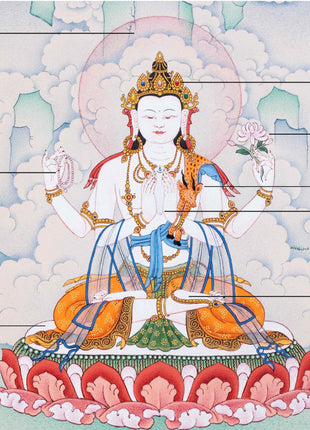 Four-Armed Chenrezig | Buddhist Art Thangka | Bodhisattva
