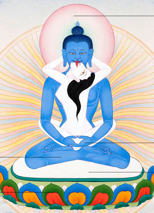 Samantabhadra with Consort | Traditionally Hand Painted Buddhist Thangka