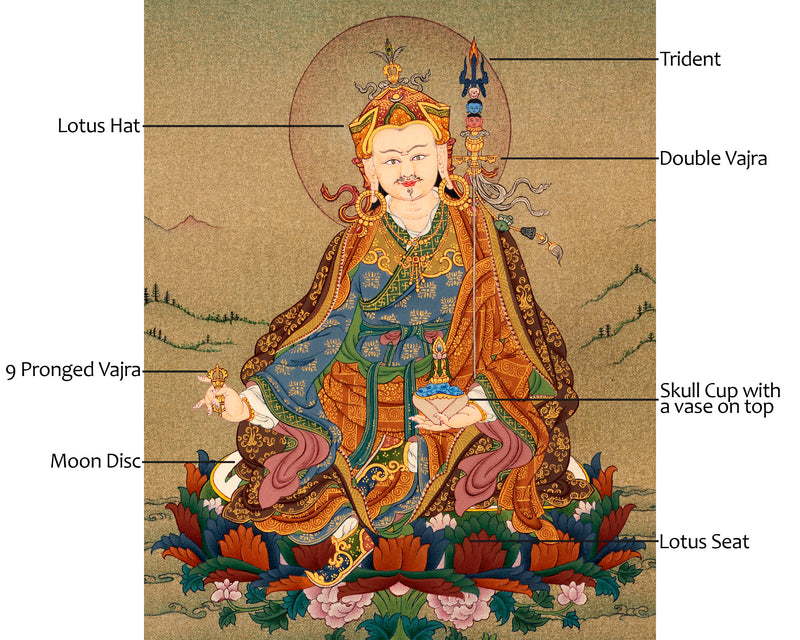 Guru Rinpoche | Hand Painted Tibetan Padmasambhava Thangka