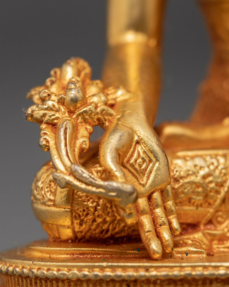 24K Gold Medicine Buddha Art | Traditional Tibetan Buddhist Statue