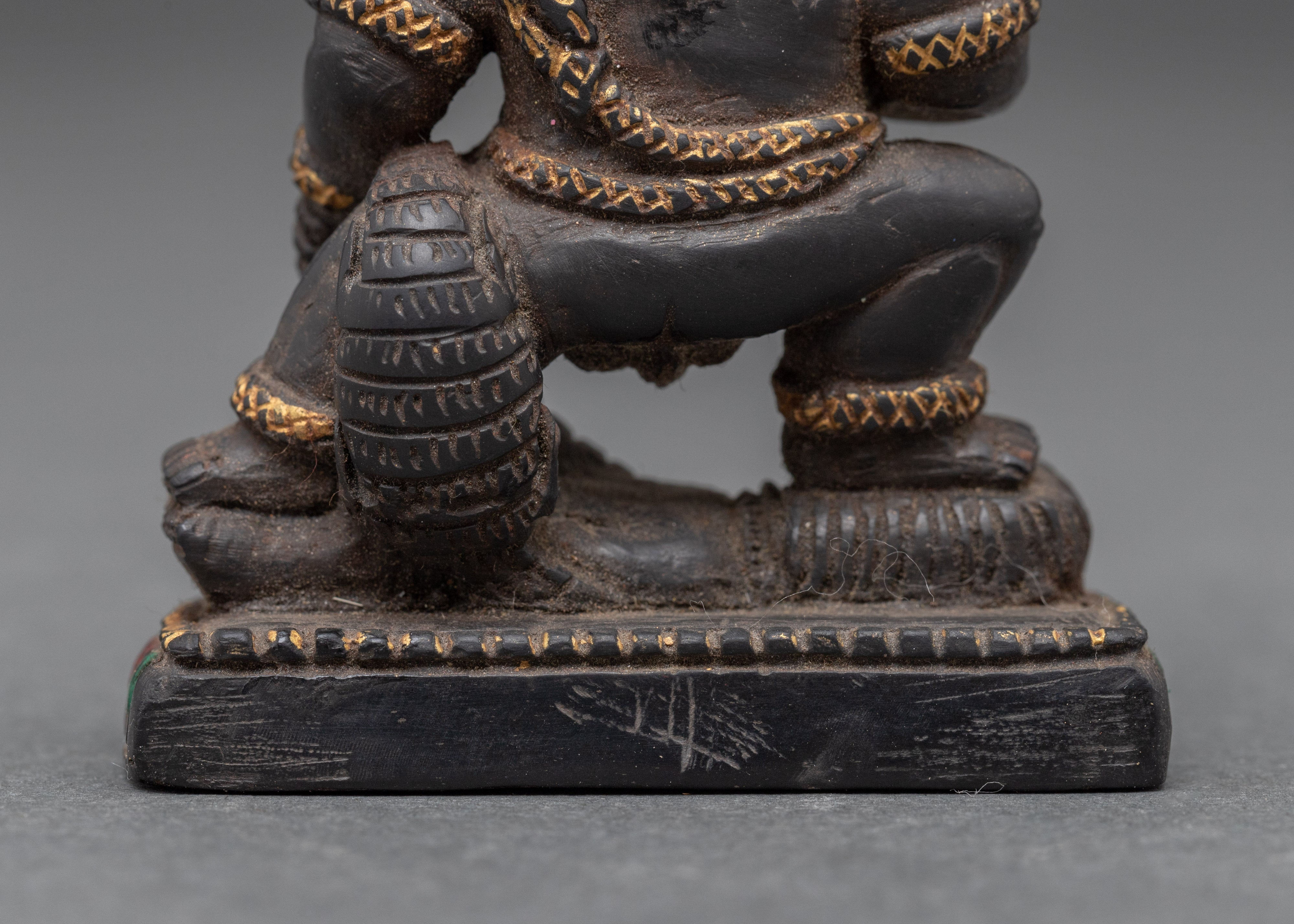 Vintage Black Dzambhala Statue | Wrathful Deity