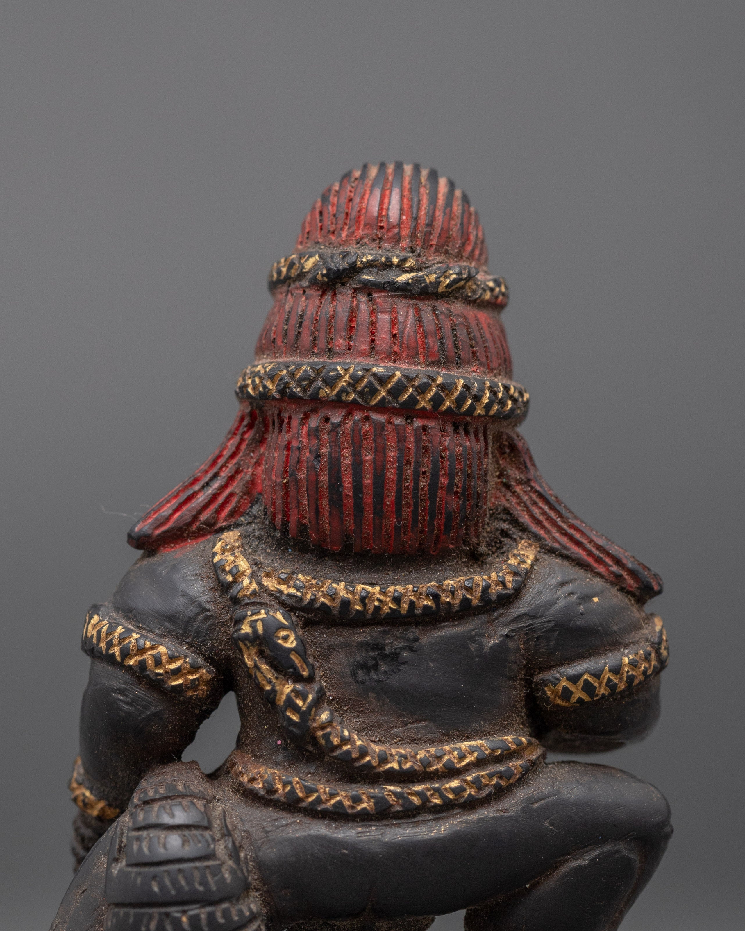 Vintage Black Dzambhala Statue | Wrathful Deity