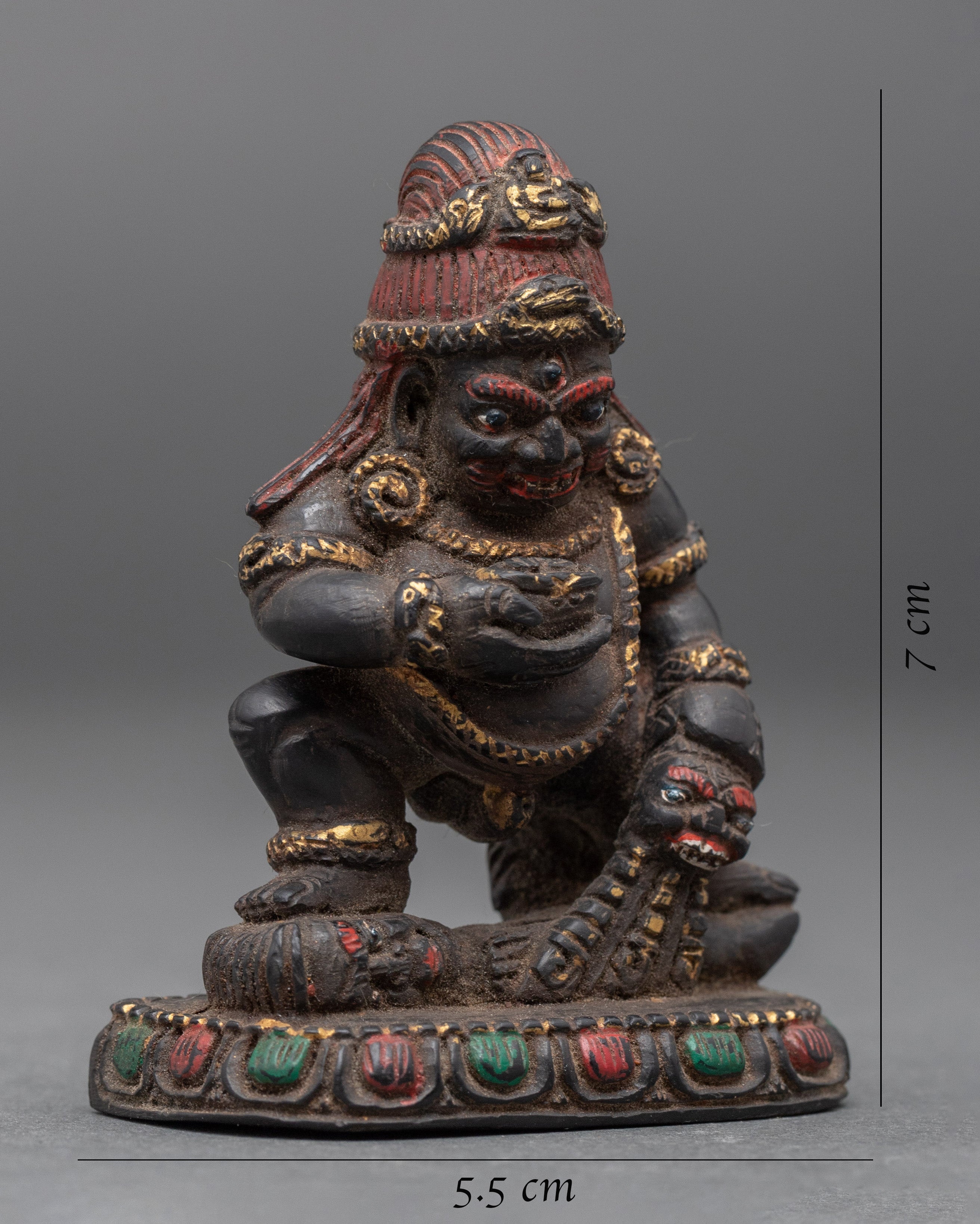 Vintage Black Dzambhala Statue | Wrathful Deity