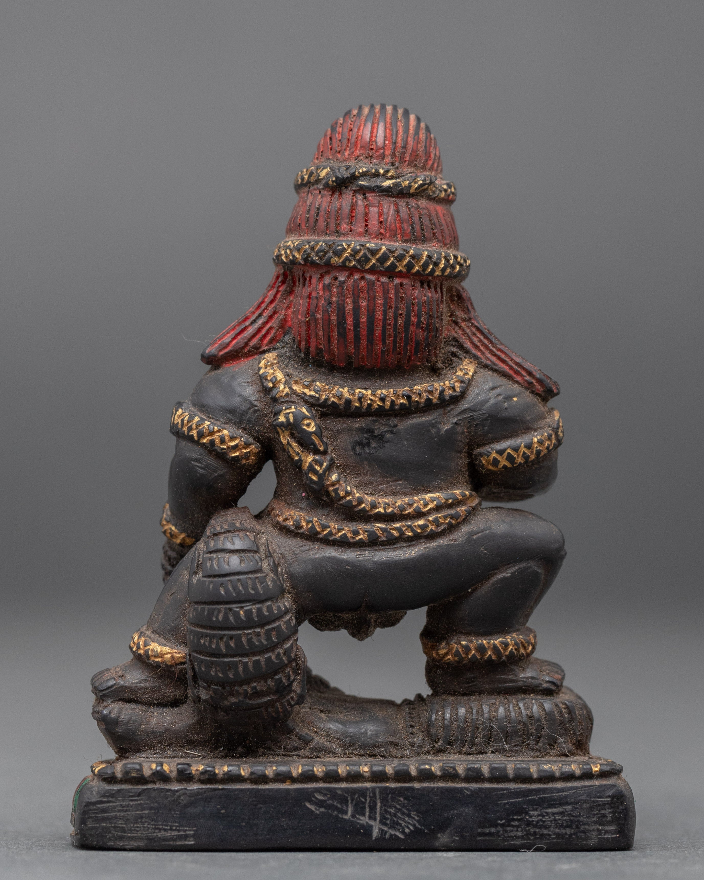 Vintage Black Dzambhala Statue | Wrathful Deity