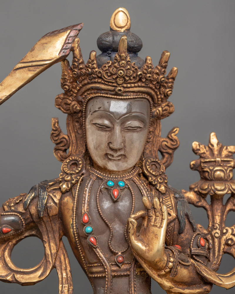Buddhist Crystal Manjushri Statue | Buddhist Decoration Gifts