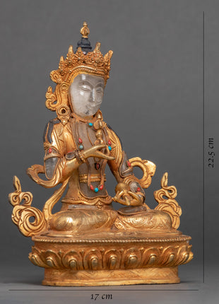 Crystal Vajrasattva Statue | Tibetan Copper Body Statue