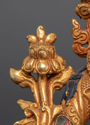 Green Tara Crystal Statue | Handcarved Religious Art | Traditional Decor