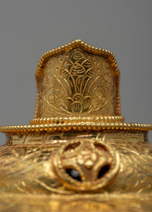 Tibetan Butter lamp |  Gold plated Lamp