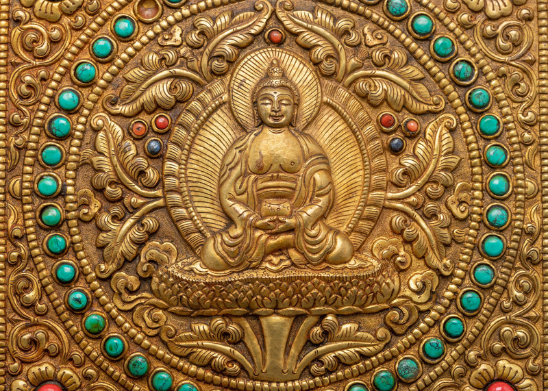 Buddhist Metal Thangka | Metal Hanging Wall Art