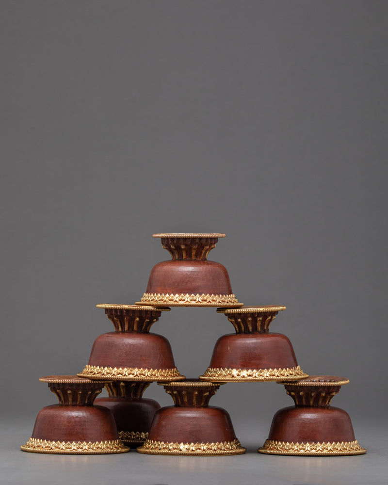 Set of Seven Offering Bowl | Stemmed Puja Bowls | Ritual Items