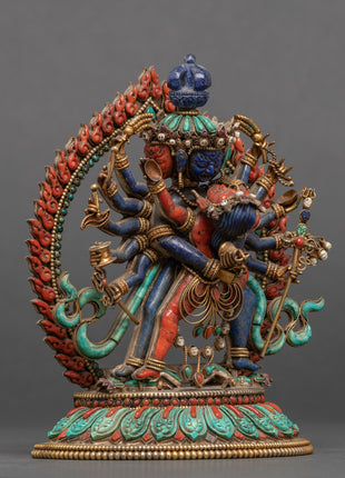 12 Armed Chakrasamvara Statue | Buddhist Yidam