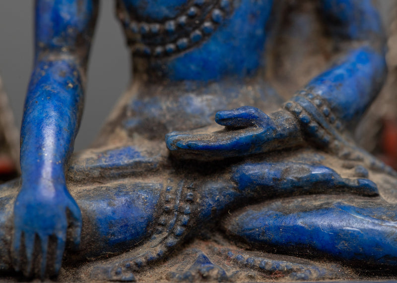 Blue Shakyamuni Buddha Statue | Sitting Buddha Statue
