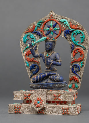 Blue Manjushri Statue | Home Decor Scupture